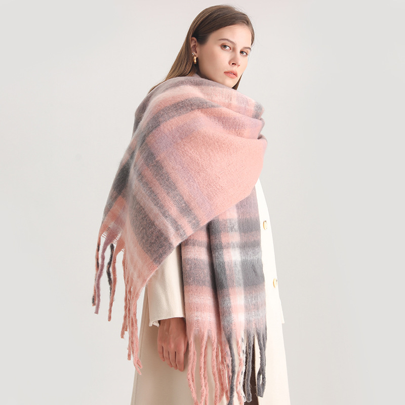 Woven Scarf Blanket - Syal kasmir imitasi musim dingin Korea