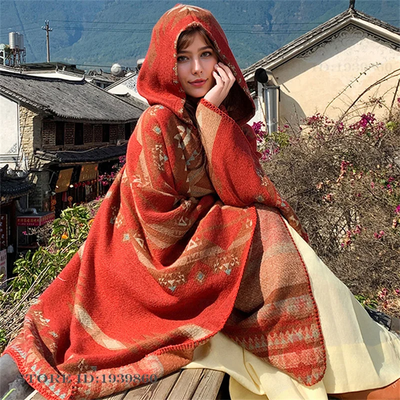 Woven Scarf Blanket - Selendang Hangat Berkerudung, Syal, Jubah, Jaket