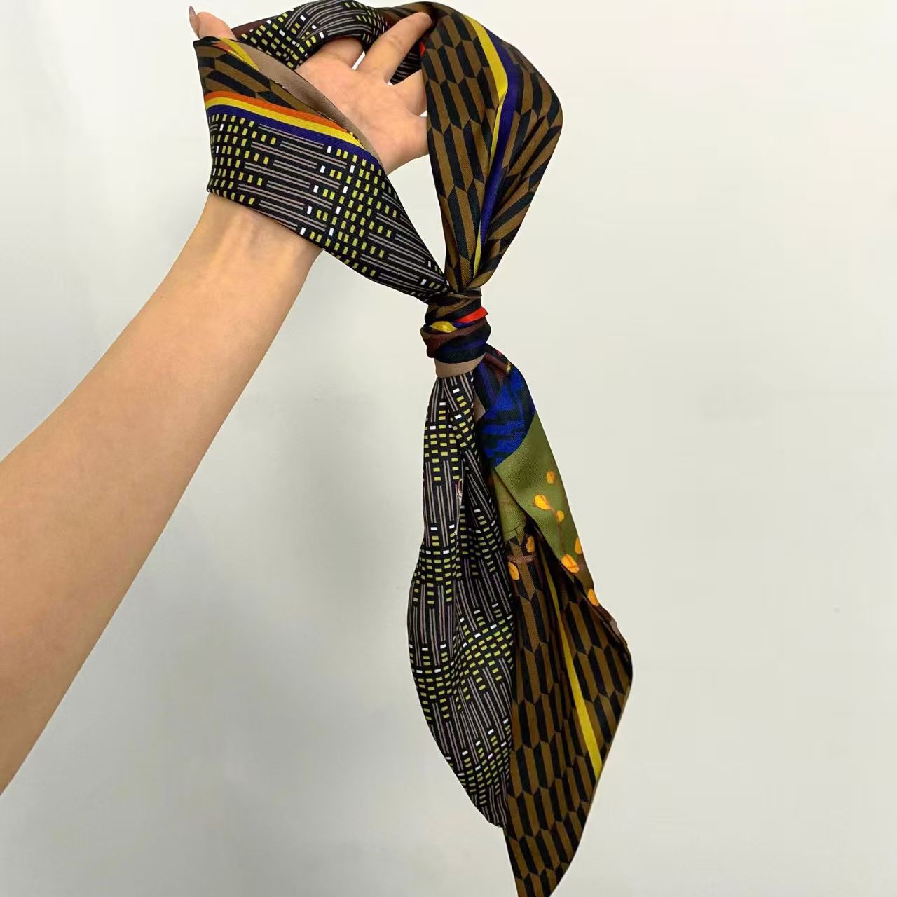 Syal Sutra Mewah Motif Cetak,  - Ascot Neck Scarf ulasan dan harga