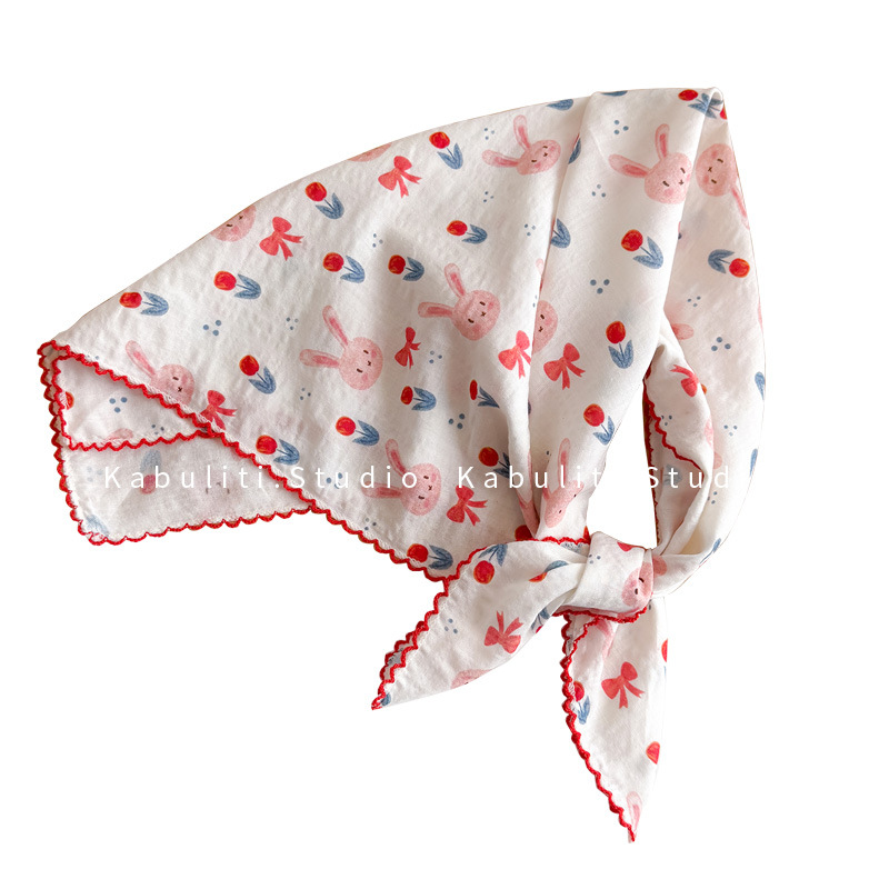 Syal Persegi Katun Linen 58 Cm - Ascot Neck Scarf ulasan dan harga