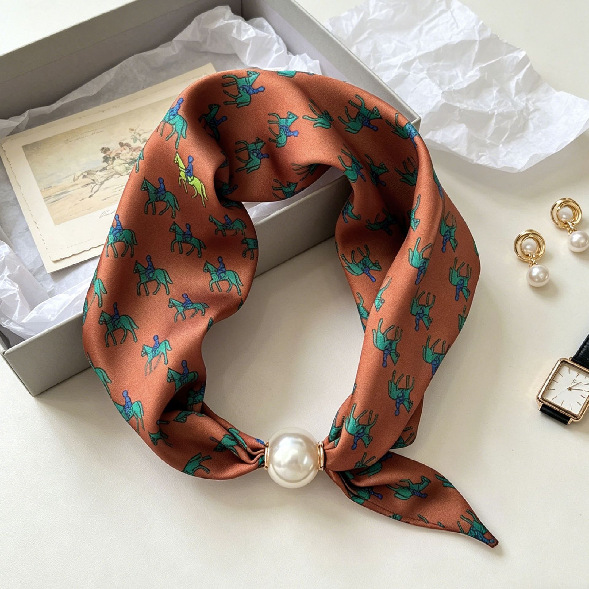 Syal Magnetik Mutiara Ksatria  - Ascot Neck Scarf ulasan dan harga