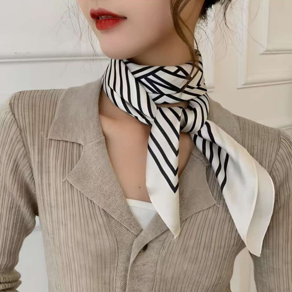 Syal Kepala Bandana Bergaris H - Silk Tie Striped ulasan dan harga