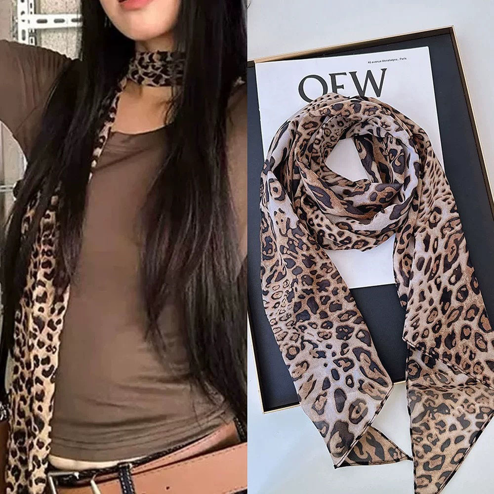 Syal Sutra Panjang Kecil Macan - Ascot Neck Scarf ulasan dan harga