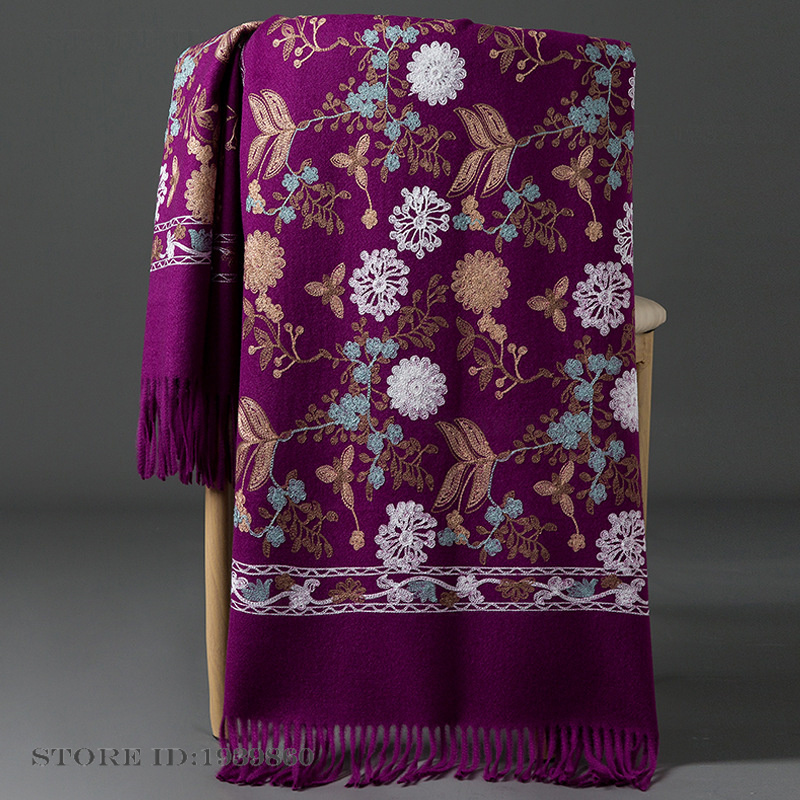 Syal Pashmina Kasmir Wanita, S - Woven Scarf Blanket ulasan dan harga