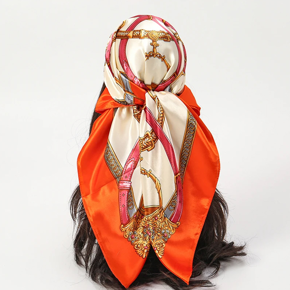Syal Fashion 90*90cm Wanita Mo - Ascot Neck Scarf ulasan dan harga