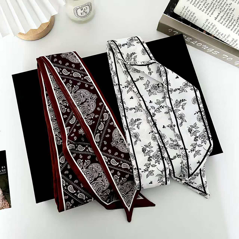 Selendang sutra tipis wanita,  - Ascot Neck Scarf ulasan dan harga