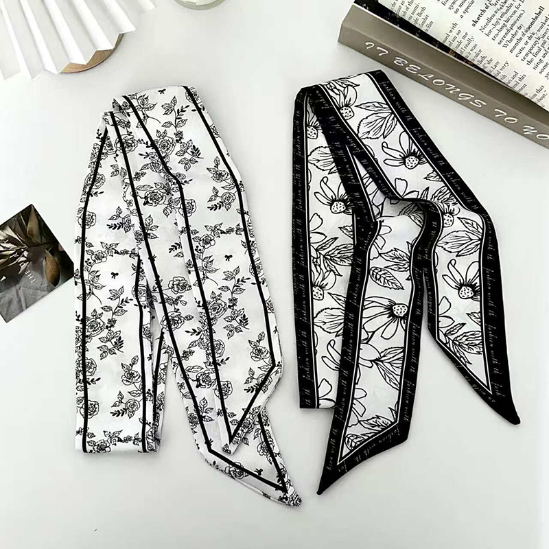 Selendang sutra tipis wanita,  - Ascot Neck Scarf ulasan dan harga