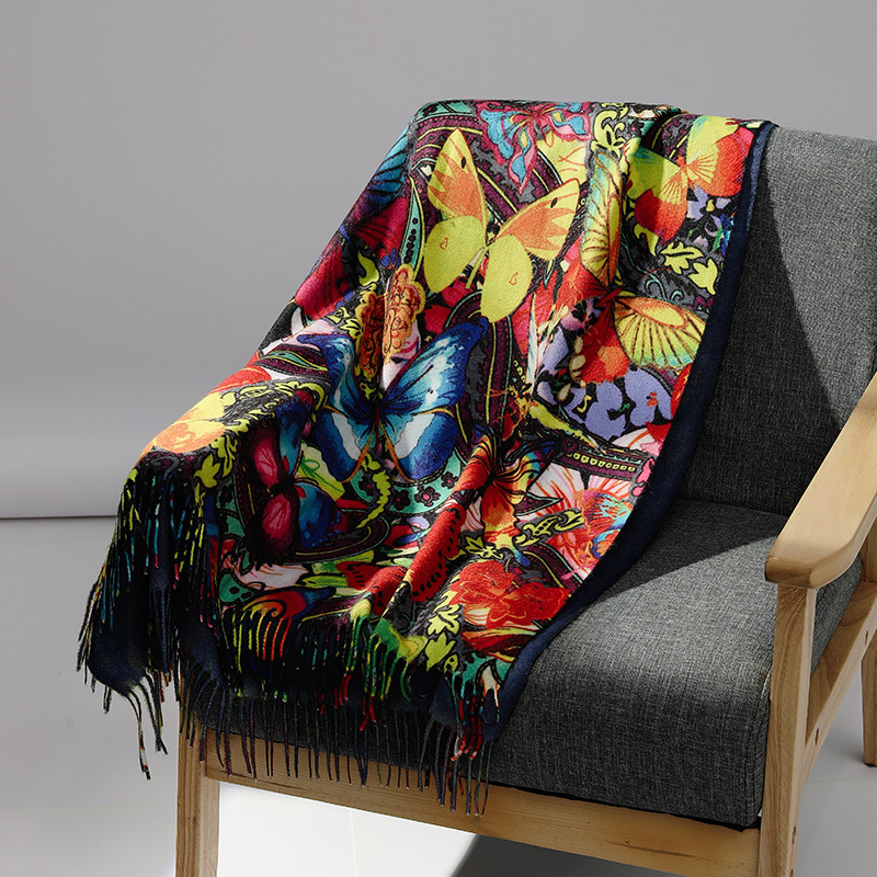 Syal kasmir lukisan minyak mer - Woven Scarf Blanket ulasan dan harga