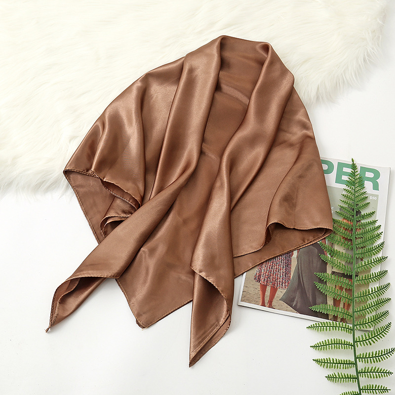 Syal Jilbab Warna Solid 90Cm u - Silk Neck Scarf ulasan dan harga